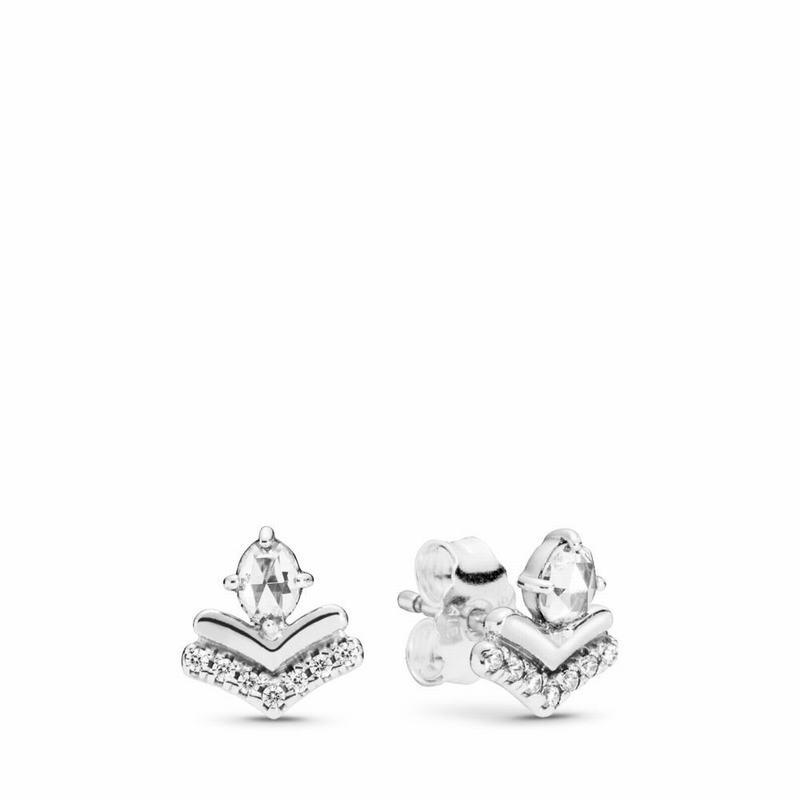 Pandora Classic Wishes Stud Earrings - Sterling Silver/Cubic Zirconia - Canada | TC6066YN